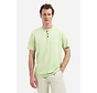 No Excess T-Shirt Granddad Half Button Melange Green (31340316 - 050)