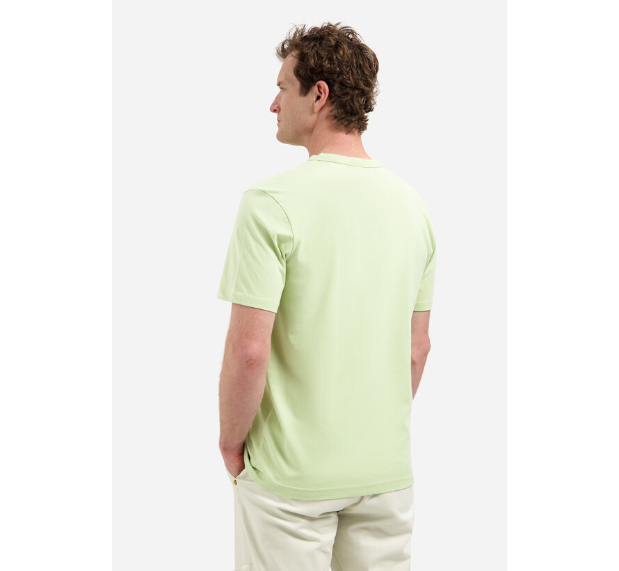 No Excess T-Shirt Granddad Half Button Melange Green (31340316 - 050)