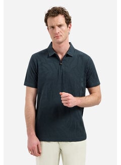 No Excess No Excess Polo Half Zip Short Sleeve Jacquard Dark Steel (31380312 - 124)