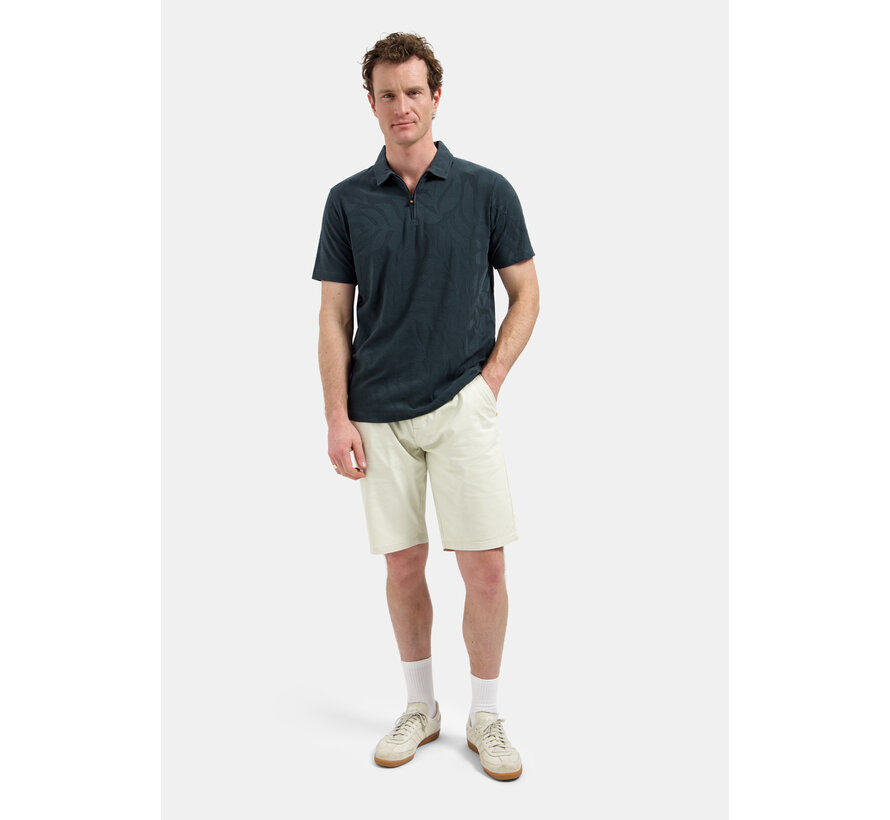 No Excess Polo Half Zip Short Sleeve Jacquard Dark Steel (31380312 - 124)