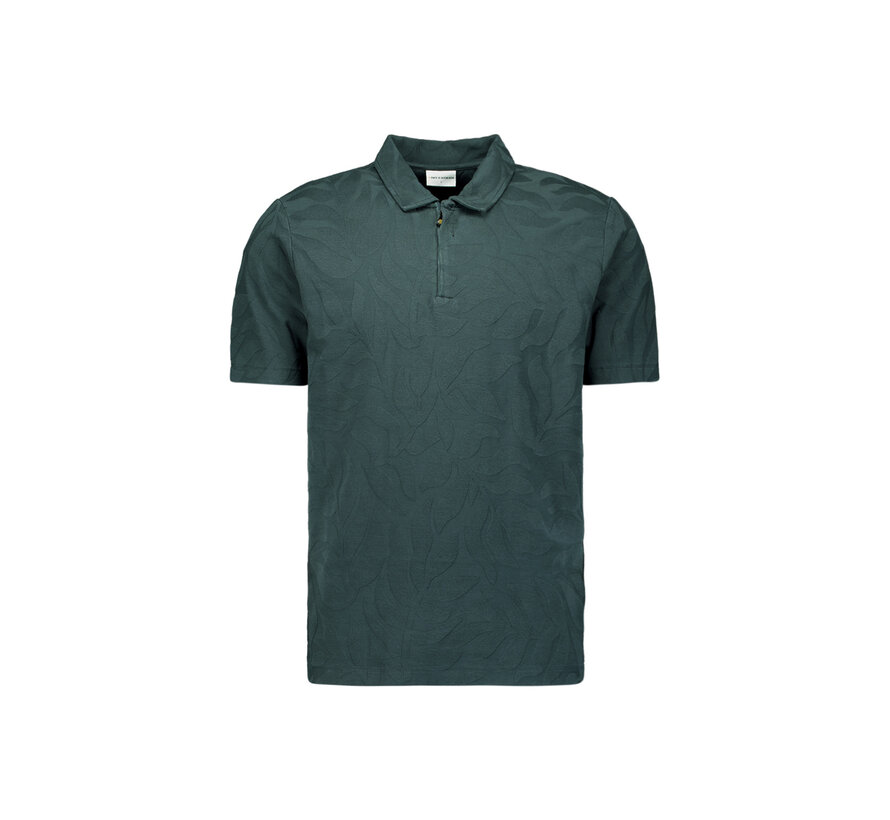 No Excess Polo Half Zip Short Sleeve Jacquard Dark Steel (31380312 - 124)
