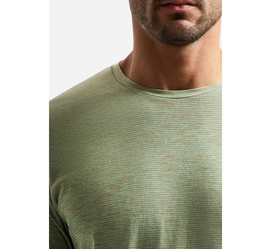No Excess T-Shirt Crewneck Space Dyed Stripe Green (31350307 - 050)