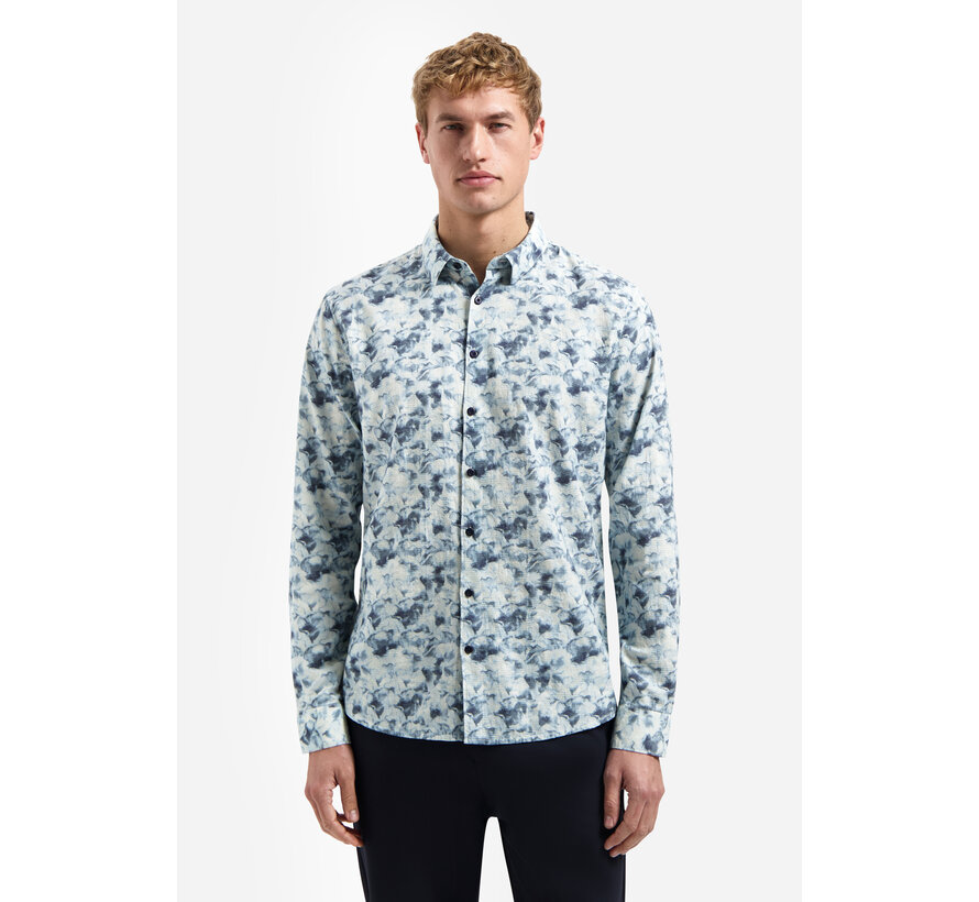 No Excess Shirt Allover Printed Yarn Dyed Dobby Blue (31430120 - 030)