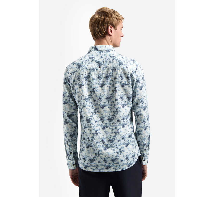 No Excess Shirt Allover Printed Yarn Dyed Dobby Blue (31430120 - 030)
