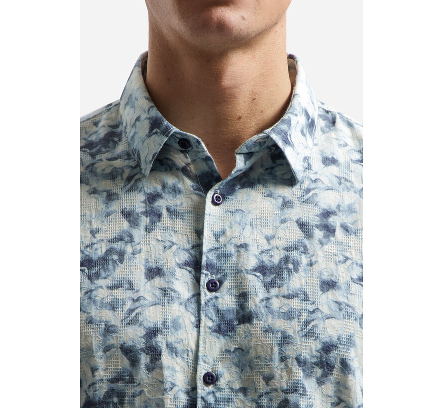 No Excess Shirt Allover Printed Yarn Dyed Dobby Blue (31430120 - 030)