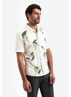 No Excess No Excess Shirt Short Sleeve Placed Embroidery Green (31440353 - 050)