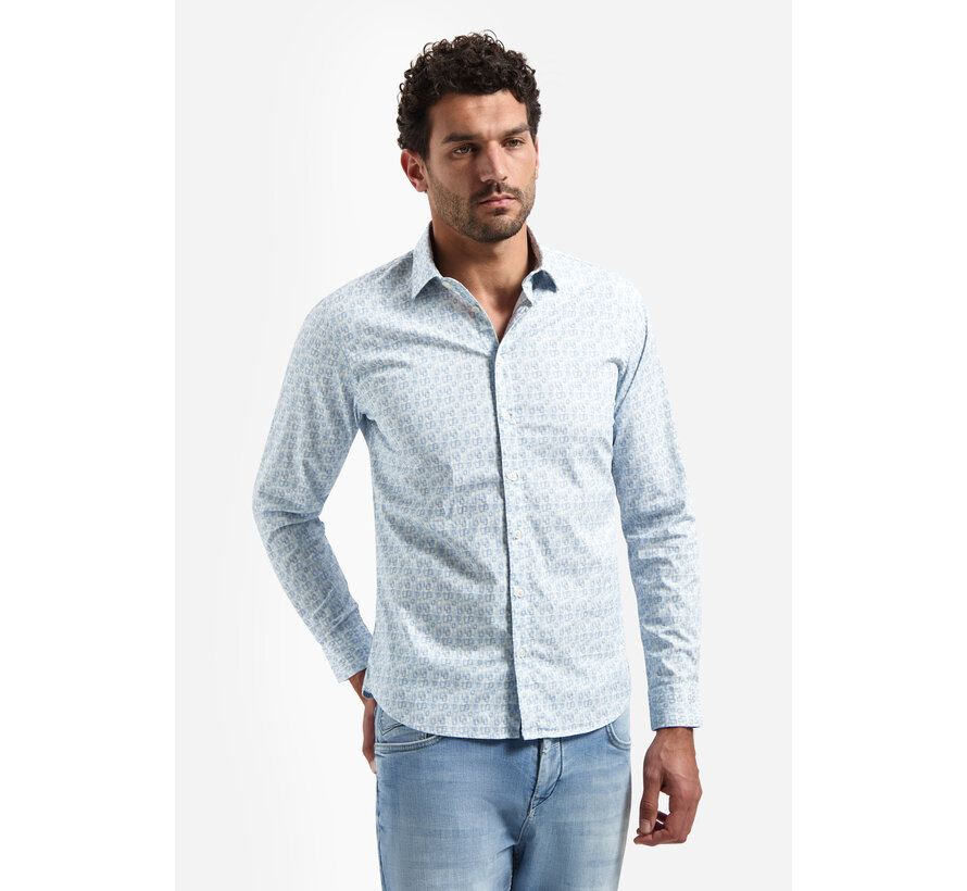 No Excess Shirt Stretch Allover Printed Blue (31450238 - 030)