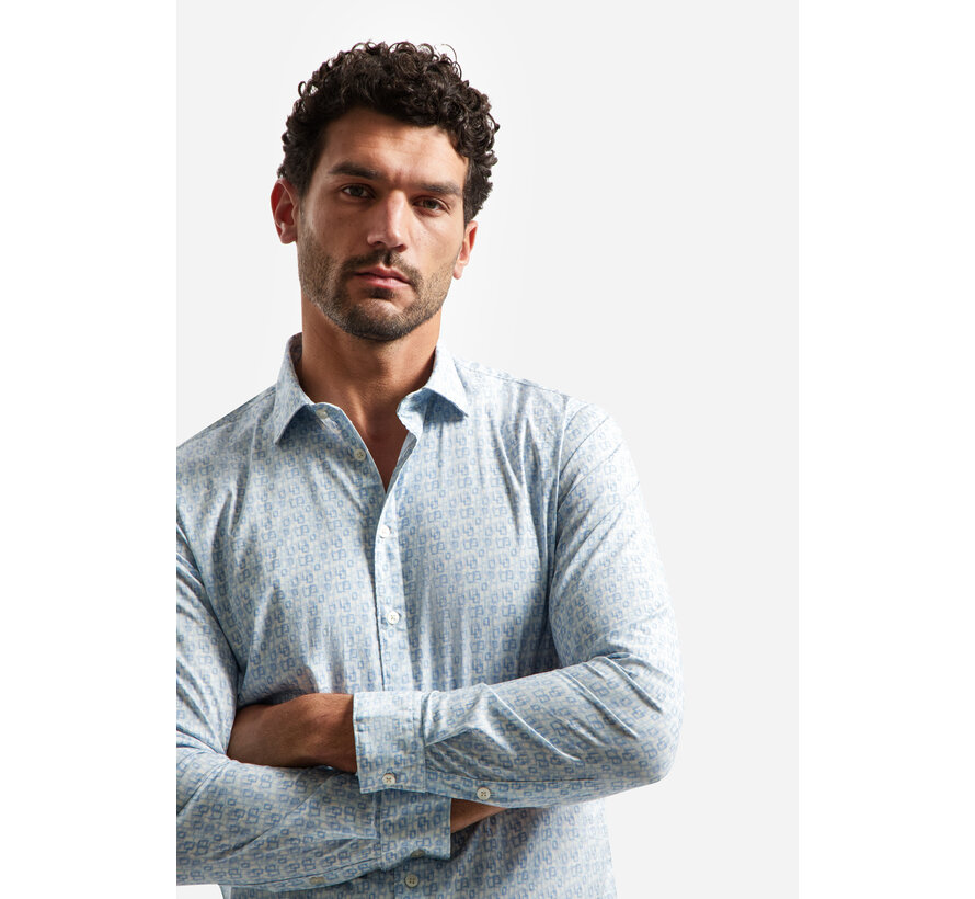 No Excess Shirt Stretch Allover Printed Blue (31450238 - 030)
