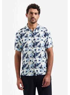 No Excess No Excess Shirt Short Sleeve Stretch Allover Printed Blue (31460340 - 030)