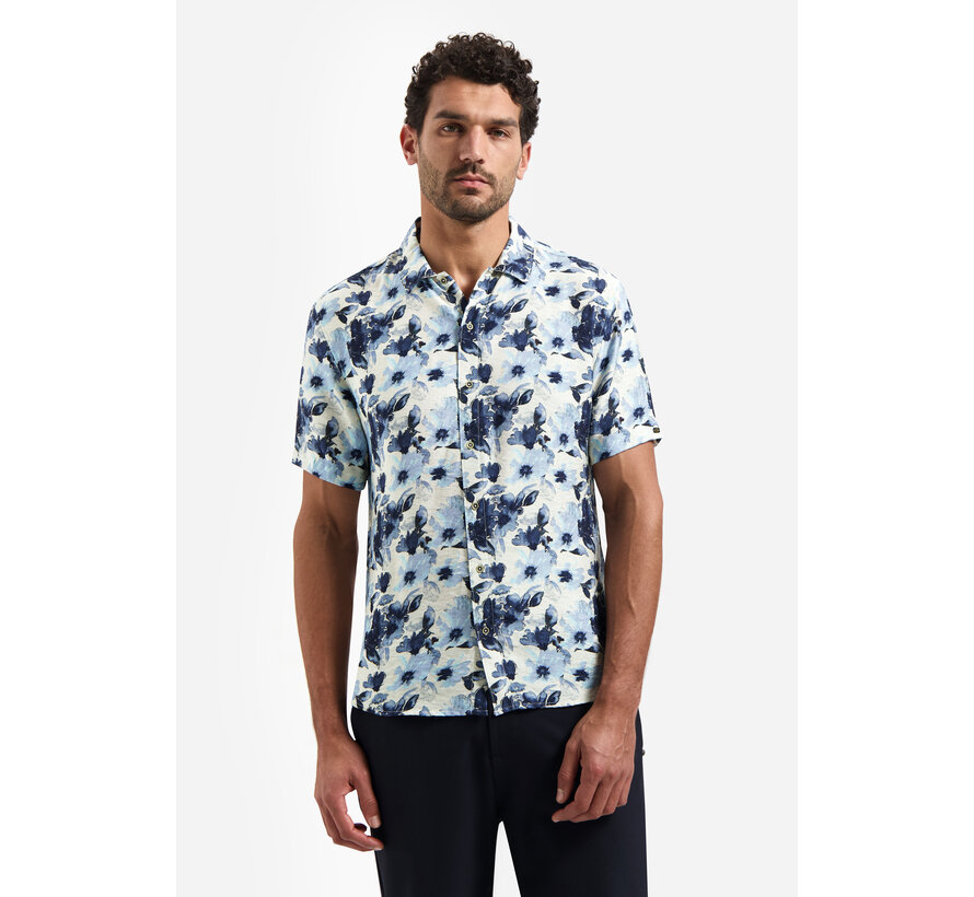 No Excess Shirt Short Sleeve Stretch Allover Printed Blue (31460340 - 030)
