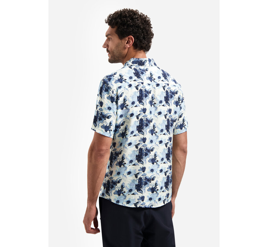 No Excess Shirt Short Sleeve Stretch Allover Printed Blue (31460340 - 030)