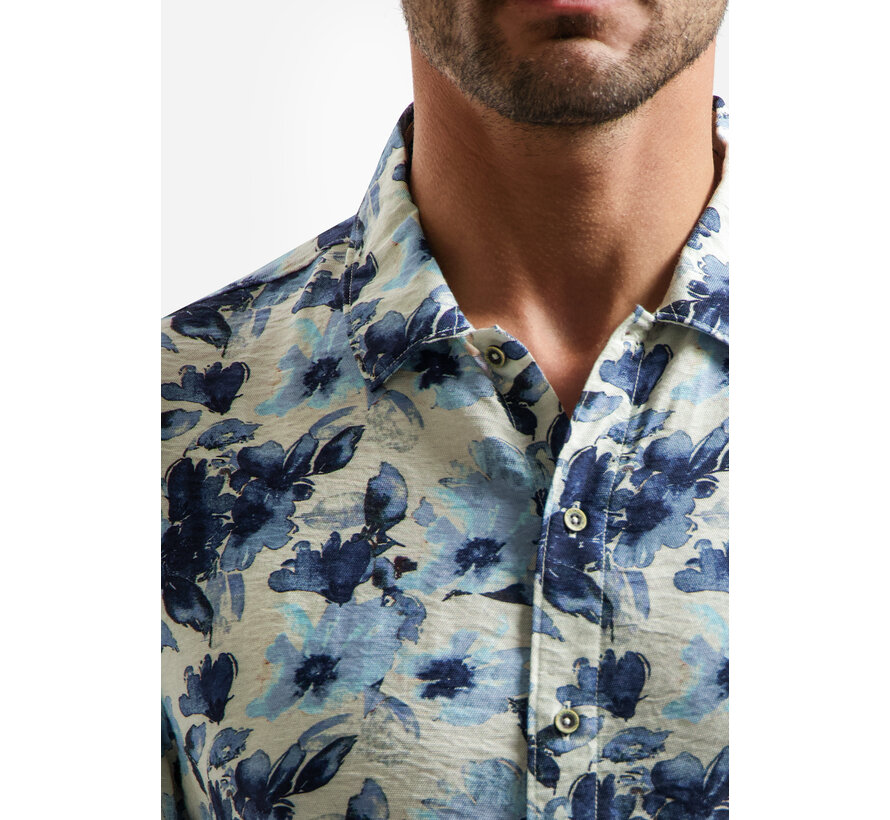 No Excess Shirt Short Sleeve Stretch Allover Printed Blue (31460340 - 030)