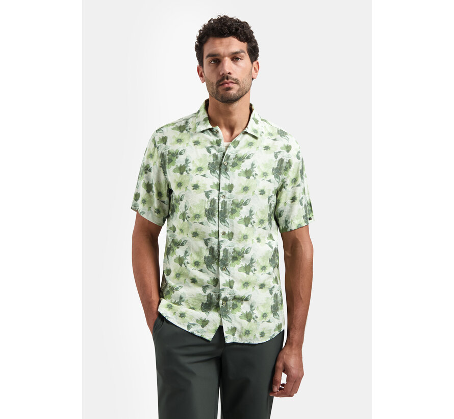 No Excess Shirt Short Sleeve Stretch Allover Printed Green (31460340 - 050)