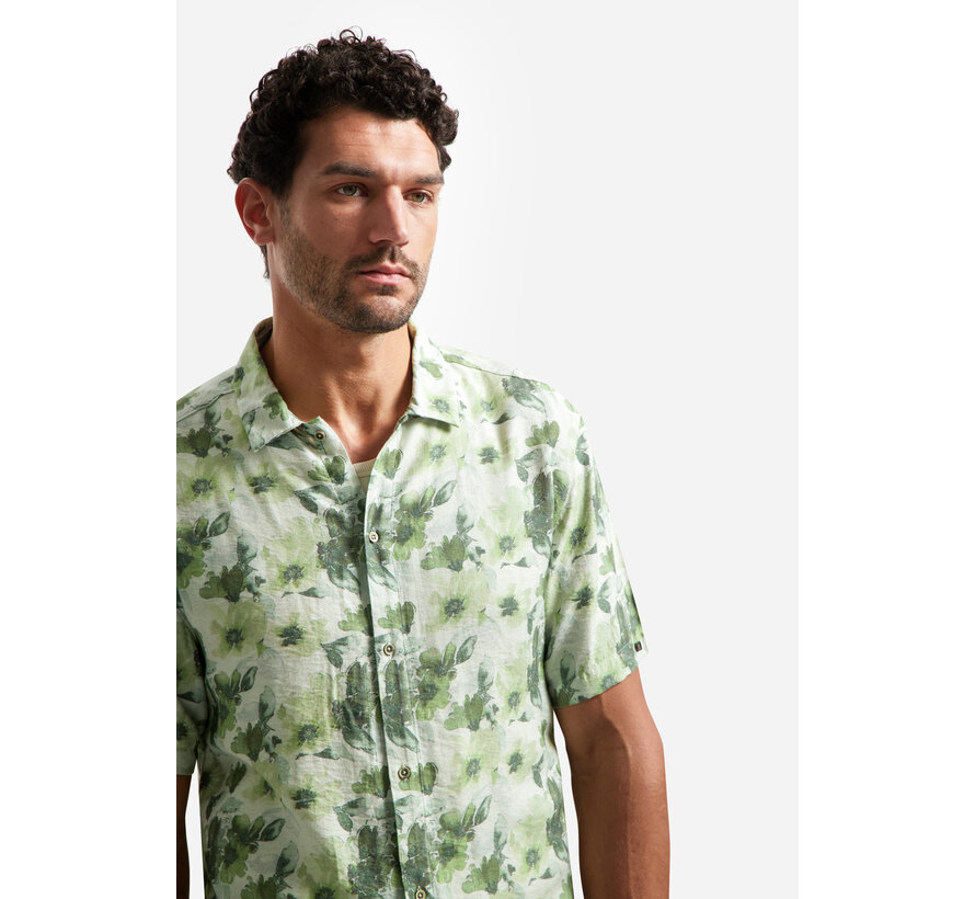 No Excess Shirt Short Sleeve Stretch Allover Printed Green (31460340 - 050)