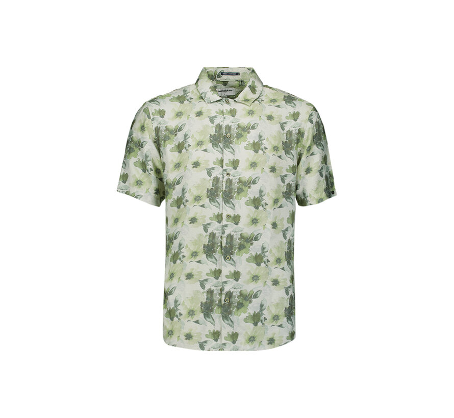No Excess Shirt Short Sleeve Stretch Allover Printed Green (31460340 - 050)