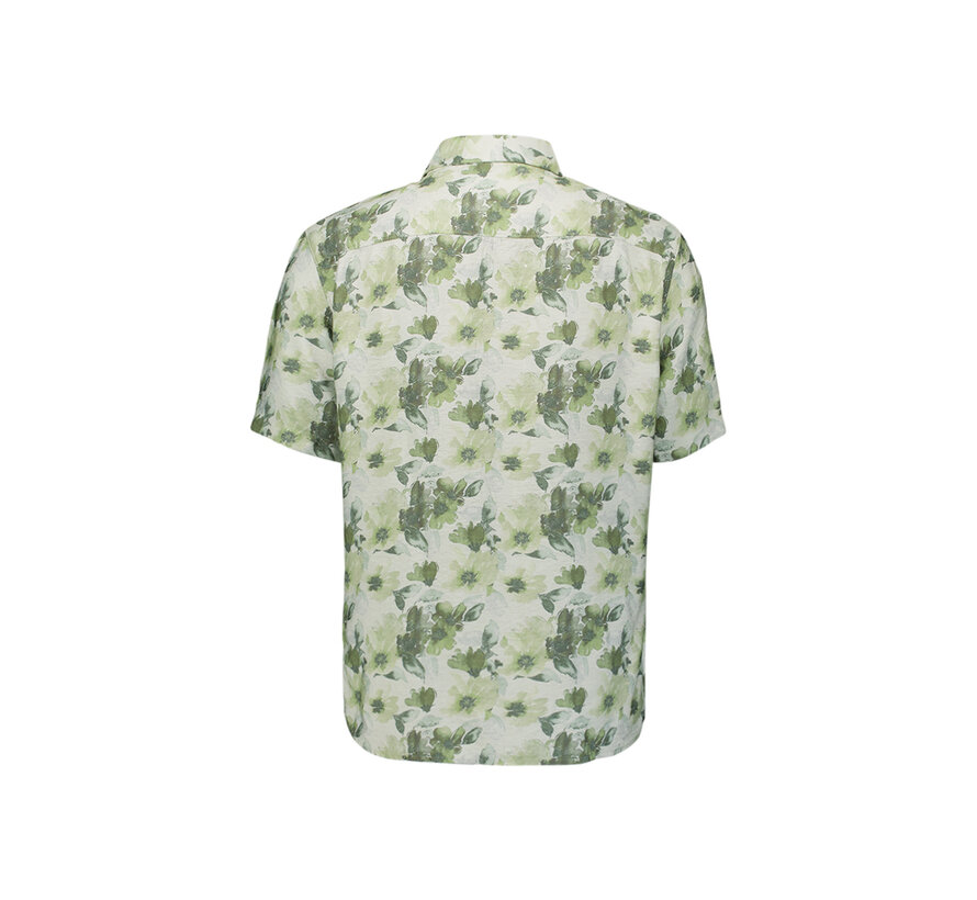 No Excess Shirt Short Sleeve Stretch Allover Printed Green (31460340 - 050)