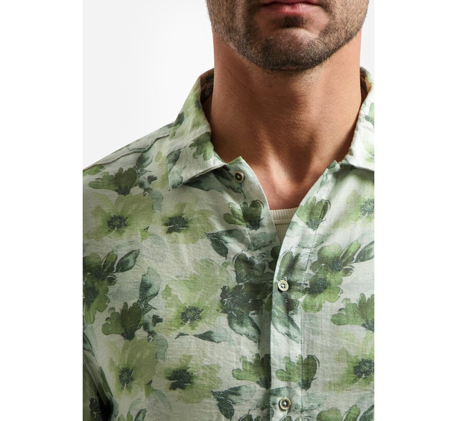 No Excess Shirt Short Sleeve Stretch Allover Printed Green (31460340 - 050)