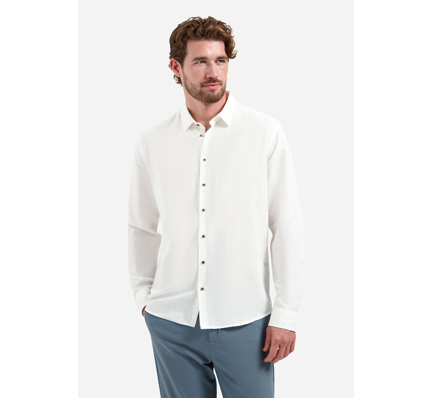 No Excess Shirt With Linen White (31470213SN - 010)