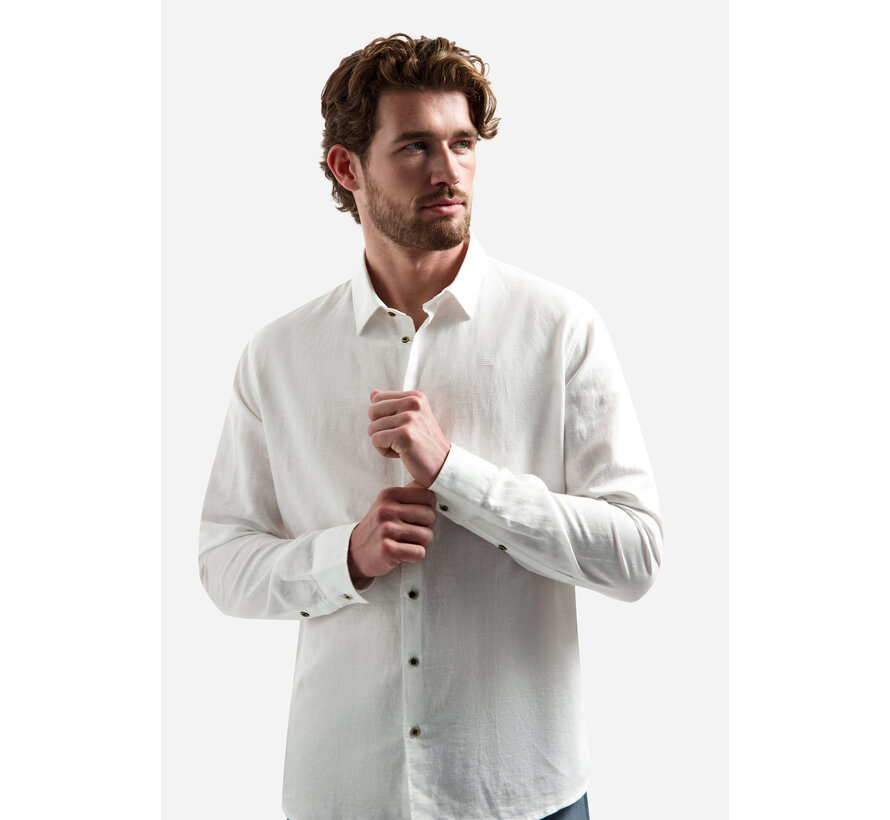 No Excess Shirt With Linen White (31470213SN - 010)