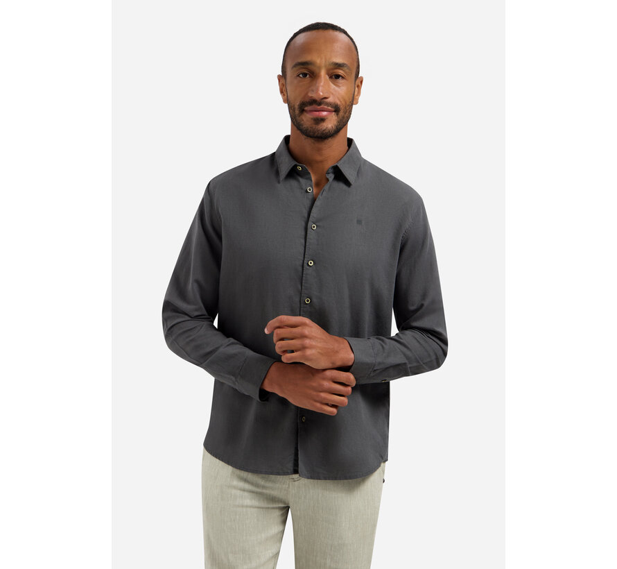 No Excess Shirt With Linen Dark Steel (31470213SN - 124)