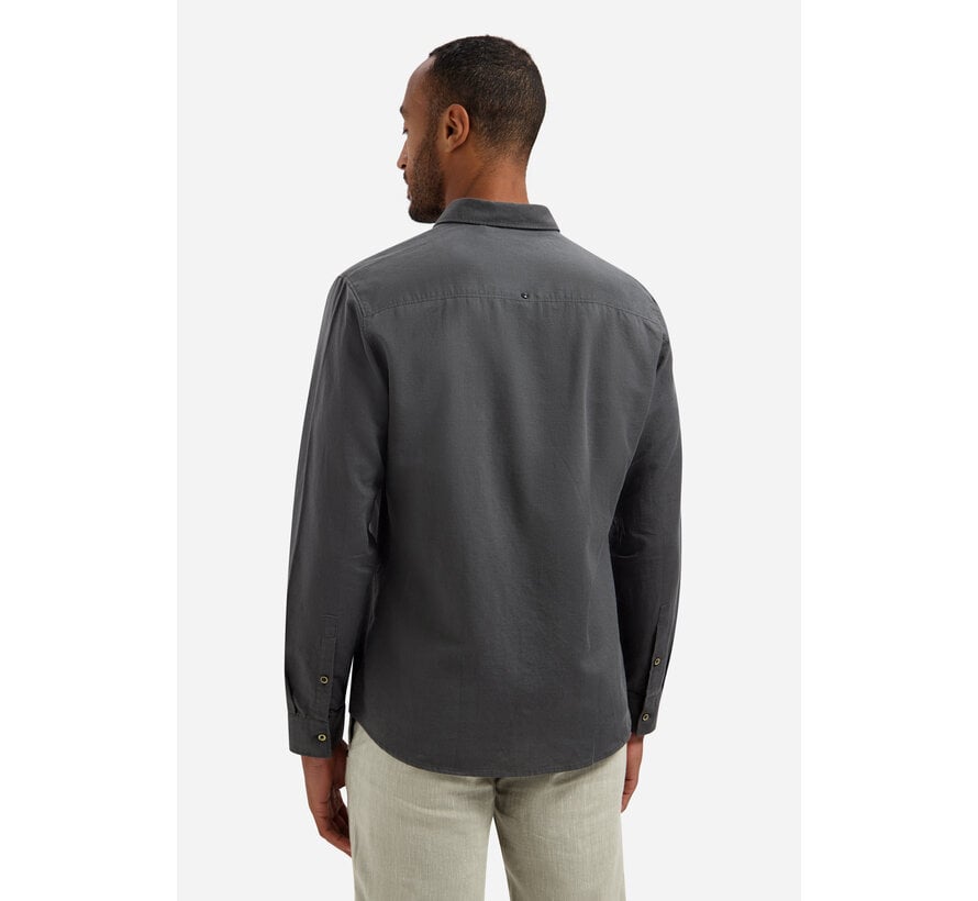 No Excess Shirt With Linen Dark Steel (31470213SN - 124)