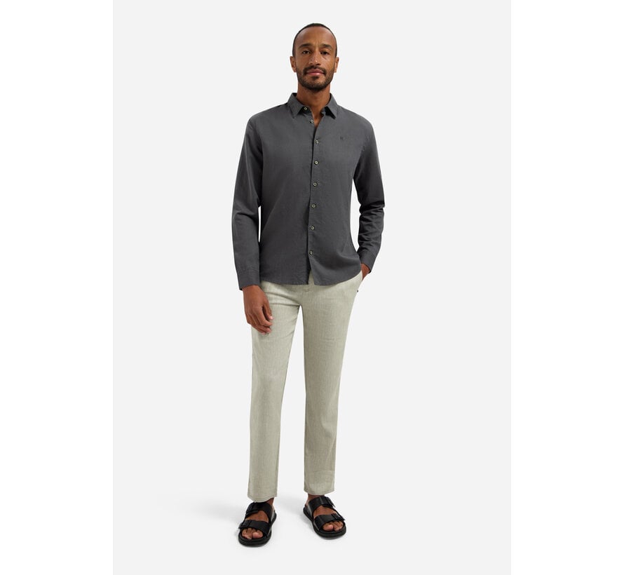 No Excess Shirt With Linen Dark Steel (31470213SN - 124)