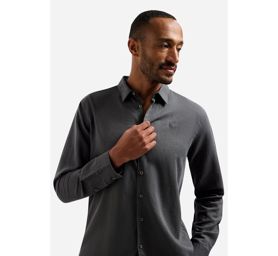 No Excess Shirt With Linen Dark Steel (31470213SN - 124)
