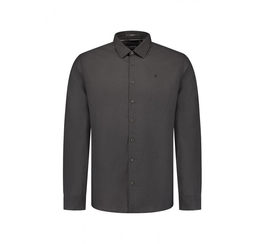 No Excess Shirt With Linen Dark Steel (31470213SN - 124)