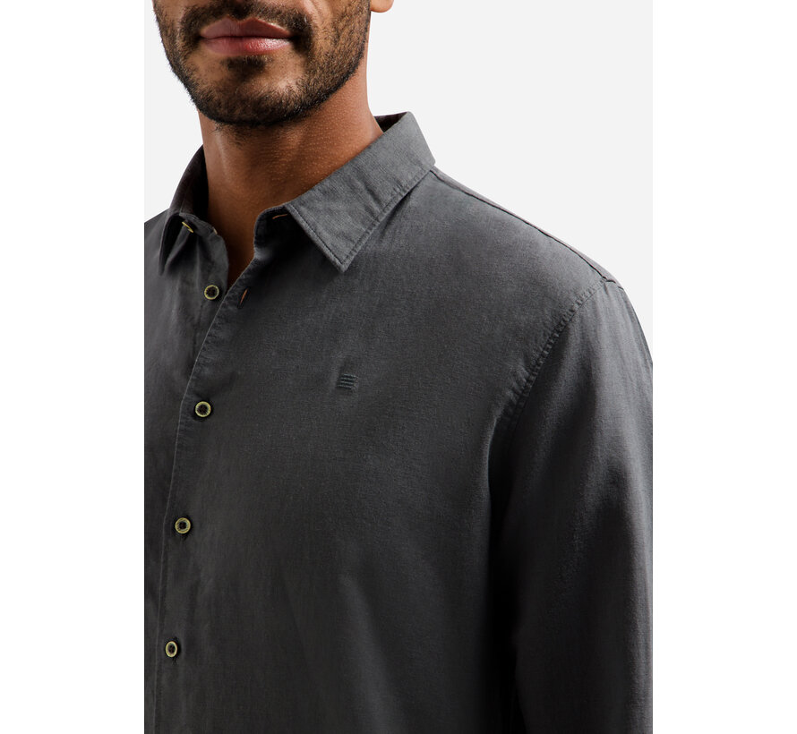 No Excess Shirt With Linen Dark Steel (31470213SN - 124)