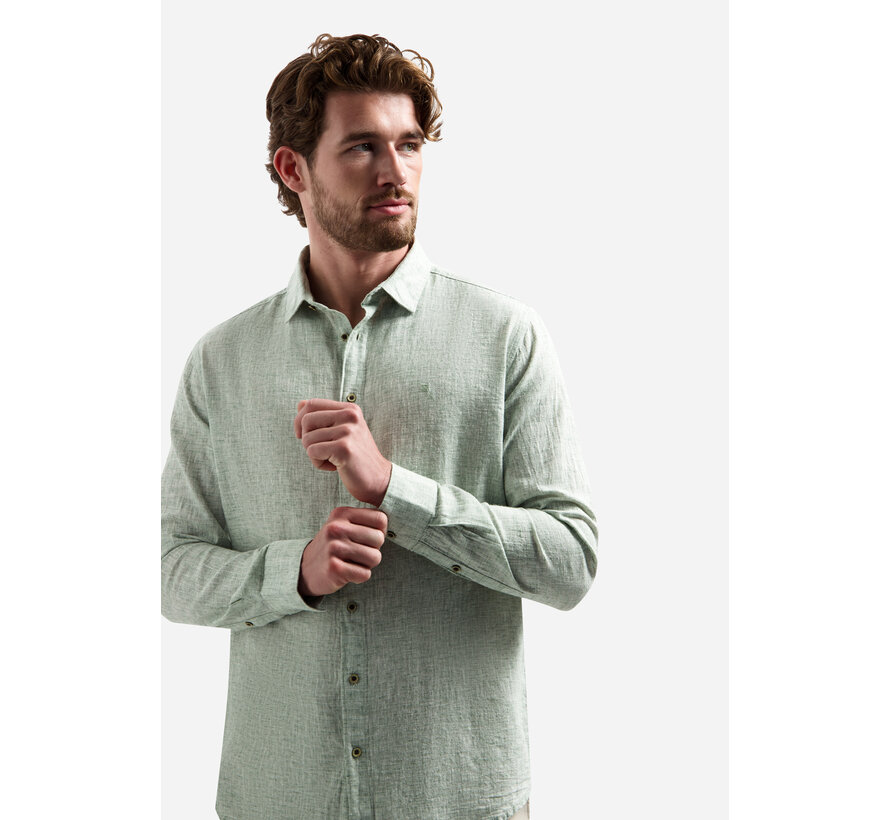 No Excess Shirt Two Tone With Linen Green (31470223 - 050)