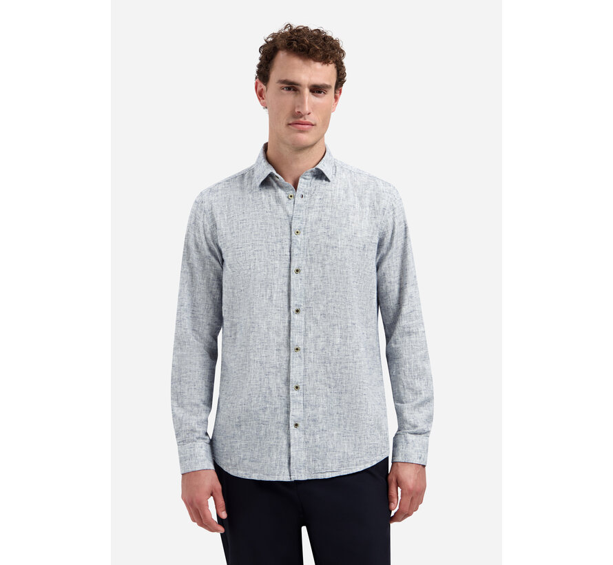 No Excess Shirt Two Tone With Linen Indigo Blue (31470223 - 136)