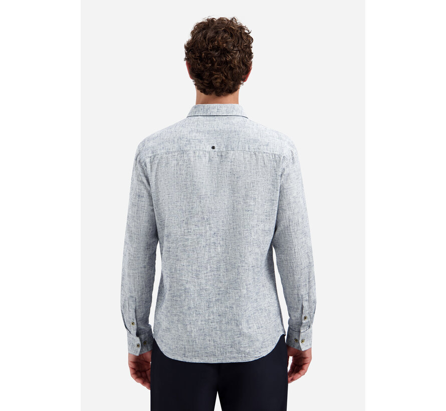 No Excess Shirt Two Tone With Linen Indigo Blue (31470223 - 136)