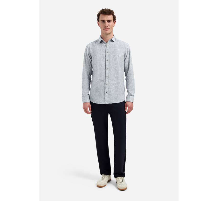 No Excess Shirt Two Tone With Linen Indigo Blue (31470223 - 136)