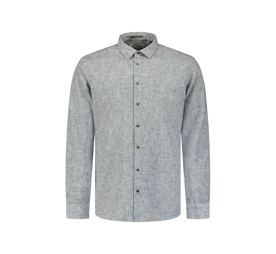 No Excess Shirt Two Tone With Linen Indigo Blue (31470223 - 136)