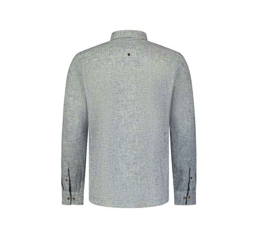 No Excess Shirt Two Tone With Linen Indigo Blue (31470223 - 136)