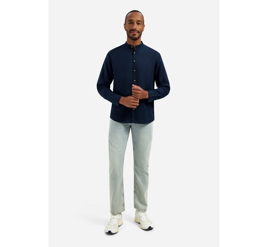 No Excess Shirt With Linen Granddad Night (31470218SN - 078)