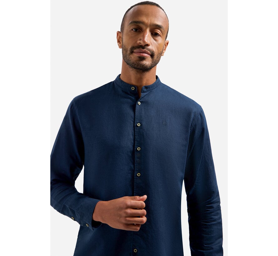 No Excess Shirt With Linen Granddad Night (31470218SN - 078)
