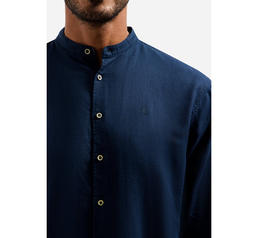 No Excess Shirt With Linen Granddad Night (31470218SN - 078)