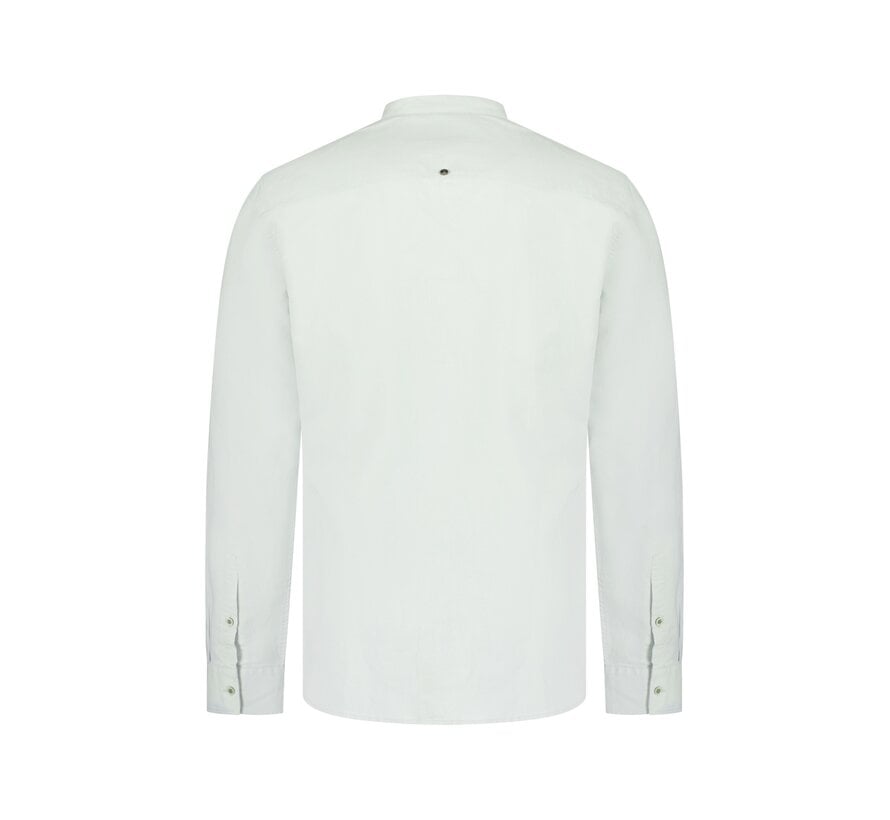 No Excess Shirt With Linen Granddad Dusty Green (31470218SN - 159)