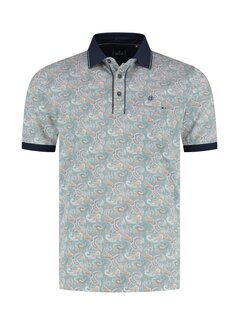 Fellows United Fellows United Polo Paisley 2 Digital Print Mint Green (61.3629 - 175)