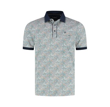 Fellows United Fellows United Polo Paisley 2 Digital Print Mint Green (61.3629 - 175)