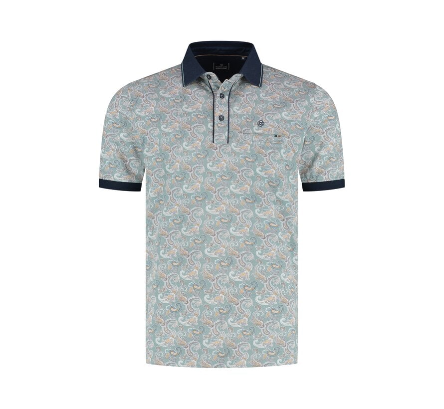 Fellows United Polo Paisley 2 Digital Print Mint Green (61.3629 - 175)