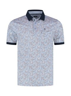 Fellows United Fellows United Polo Paisley 3 Digital Print Mid Blue (61.3630 - 116)