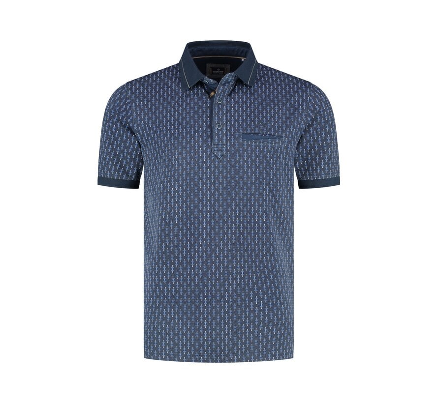 Fellows United Polo Minimal Geomatric Rotary Print Navy (6.1631 - 110)