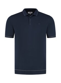 Fellows United Fellows United Polo Premium Contrast Jaquard Dots Navy (61.3660 - 110)