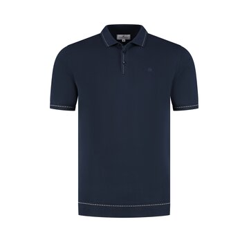 Fellows United Fellows United Polo Premium Contrast Jaquard Dots Navy (61.3660 - 110)