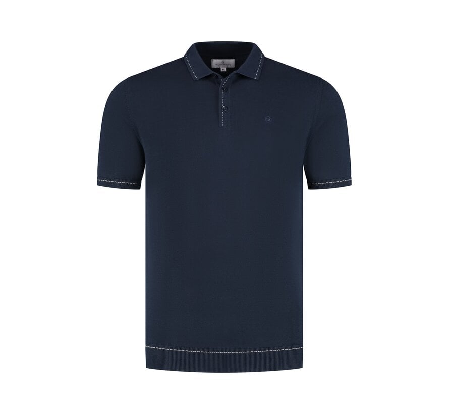 Fellows United Polo Premium Contrast Jaquard Dots Navy (61.3660 - 110)