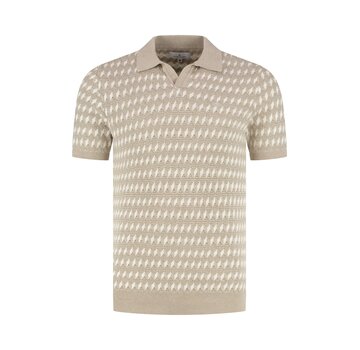 Fellows United Fellows United Polo Premium Jacquard Mid Brown (61.3669 - 145)