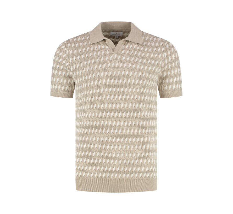 Fellows United Polo Premium Jacquard Mid Brown (61.3669 - 145)