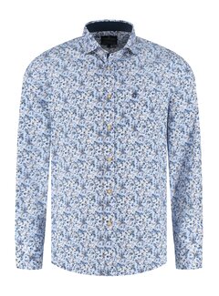 Fellows United Fellows United Overhemd Lange Mouw Mini Flowers Mid Blue (61.6528 - 116)